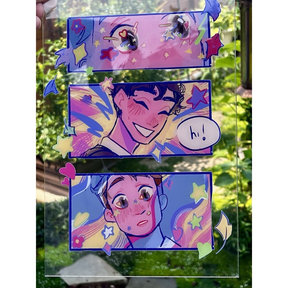Anime Heartstopper Acrylic Window Panel Suncatcher 12” x 8” Colorful Art Decor